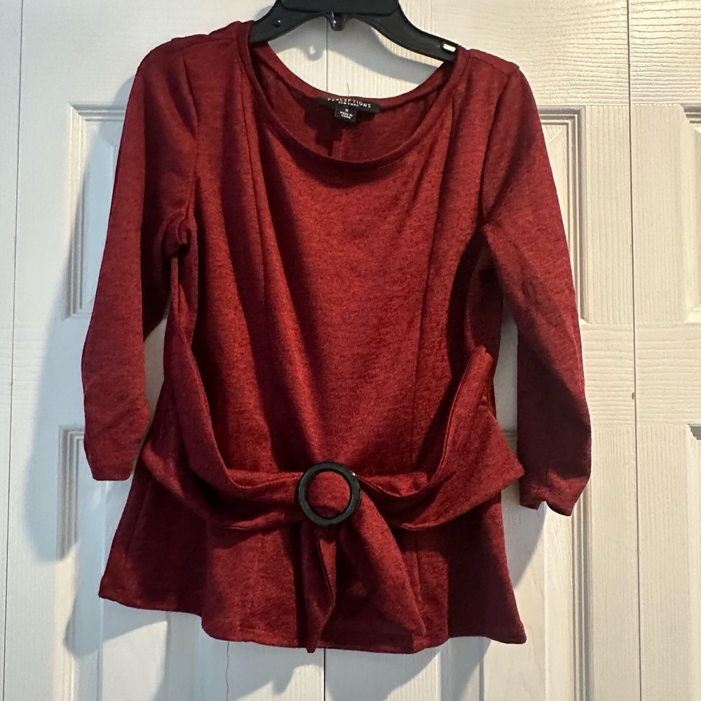 Perceptions Maroon Blouse